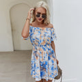 One-Shoulder Tie-Dye Dress Summer Casual Home Wear