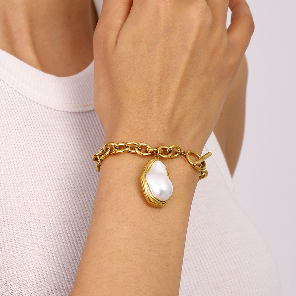 Stylish Stainless Steel Bracelet With 18k Gold Plating