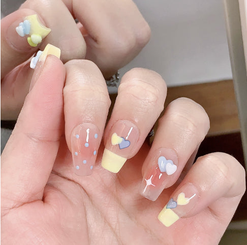 Short T Cat Eye Butterfly Removable Nail Patch Finished Product