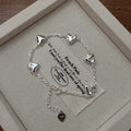 S925 Sterling Silver Textured Pleated Heart Bracelet