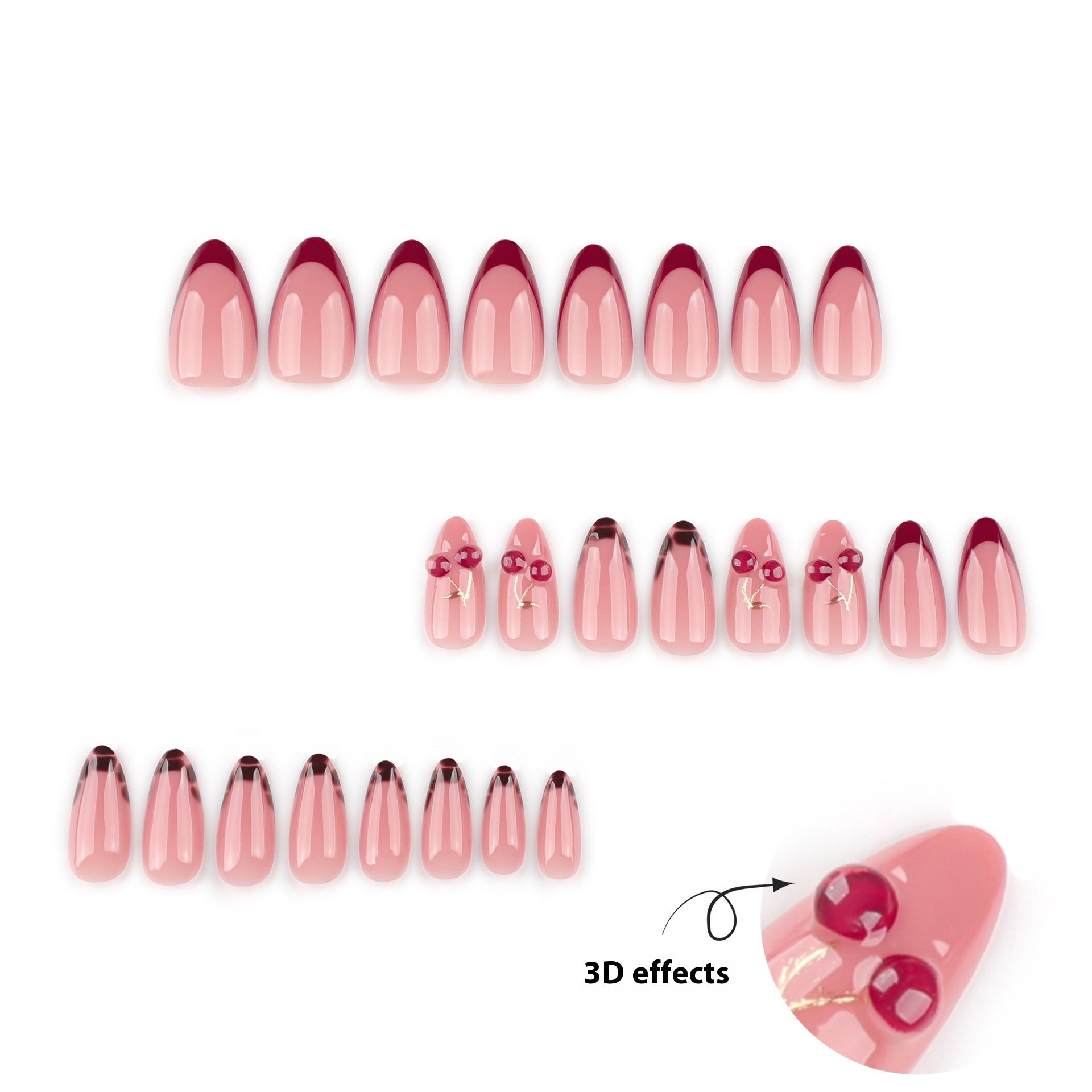 European And American Wear Nail Almond Nail Cherry Nail Tips