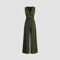 Women's Solid Color Loose Sleeveless Knitted Jumpsuit
