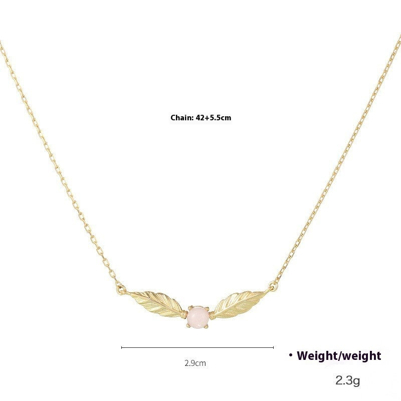 Women's Gem-inlaid Angel Wing Necklace
