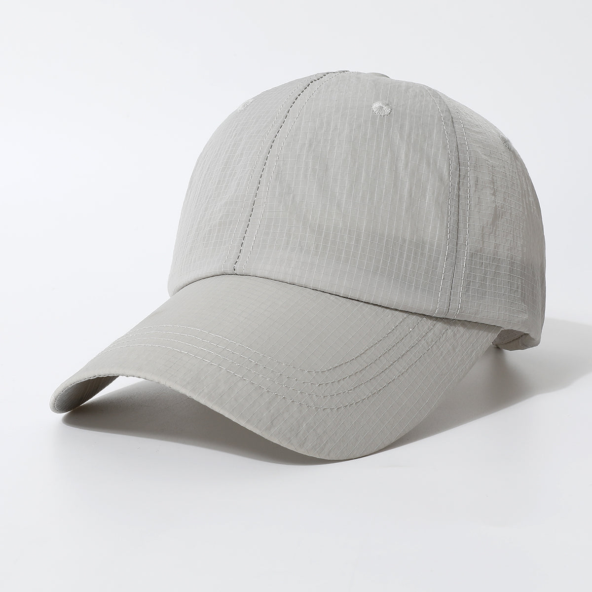 Solid-color Light Board Grid Quick-dry Lightweight Wide-brimmed Sun Protection Stylish Versatile Baseball Cap For Daily Casual Wear, Outdoor Activities, Sports, Running