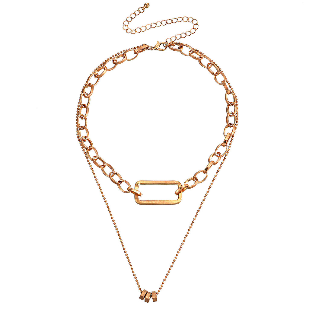 Geometric Bamboo Chained-Hollow Necklace