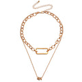 Geometric Bamboo Chained-Hollow Necklace