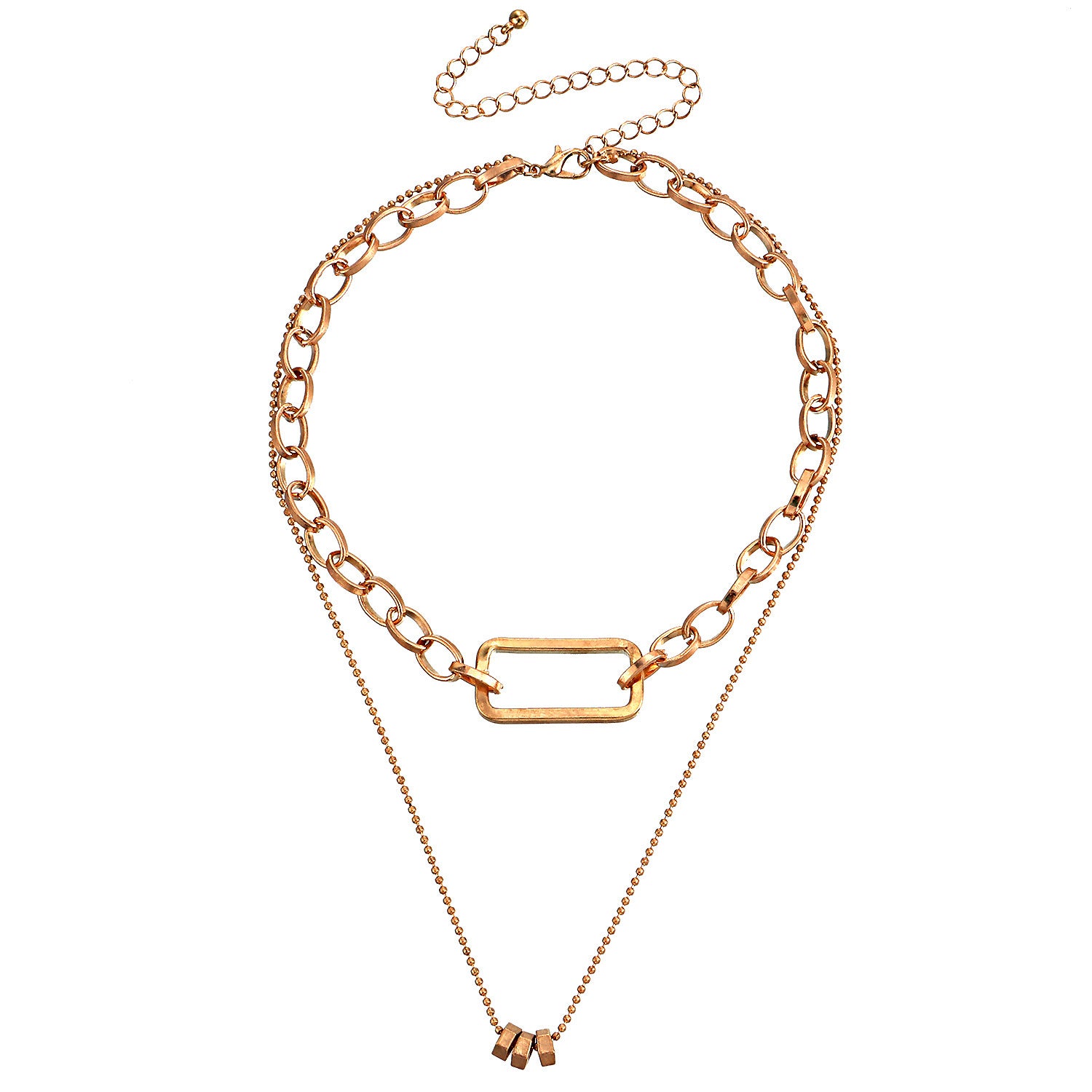 Geometric Bamboo Chained-Hollow Necklace