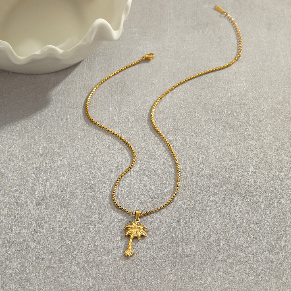 Coconut Fishtail Pendant Stainless Steel Necklace
