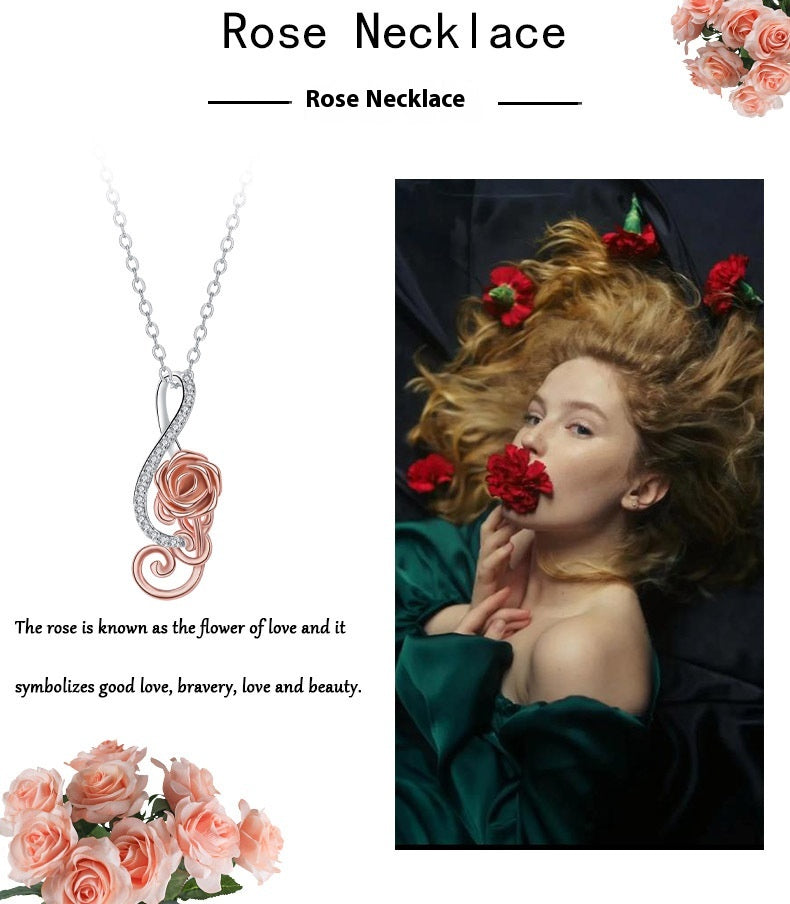 High-grade Temperament Infinite Rose Pendant Necklace