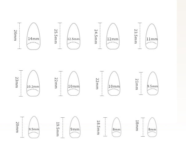 Pointed Nail Drop Shape Nail Tip Cute Fruits And Vegetables 24 Pieces Boxed