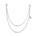 Double Metal Lockhead Chain With Silver Punk Hollowed-out for Unisex