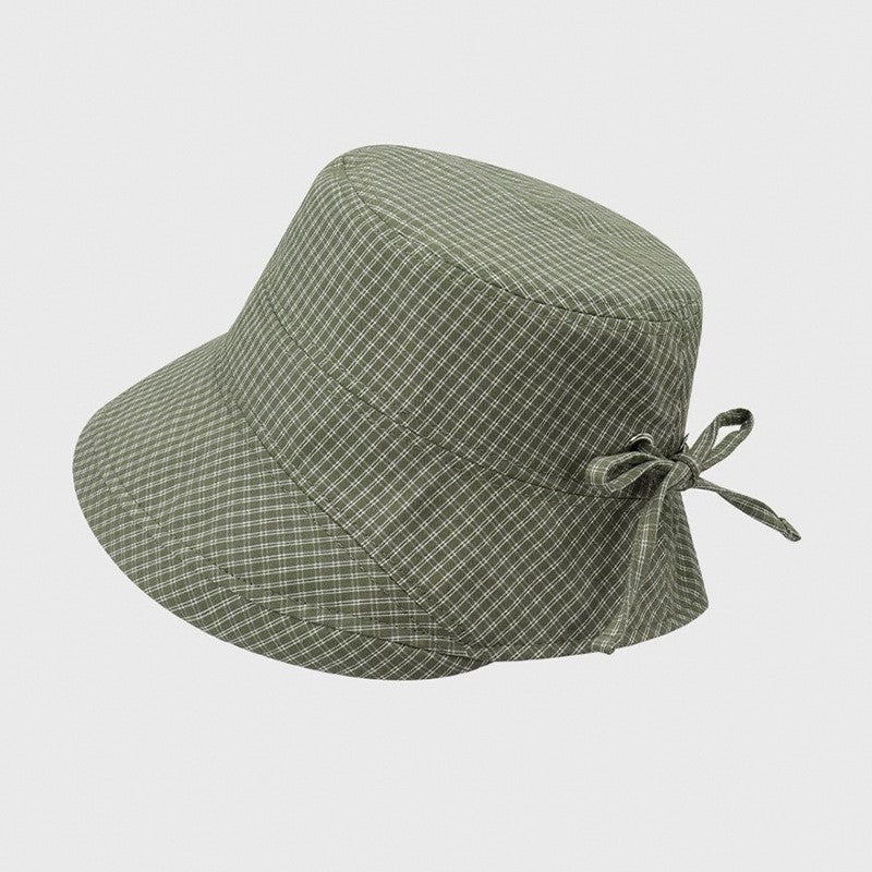 Curved-brim Plaid Fisherman Womens Vacation Sun Hat