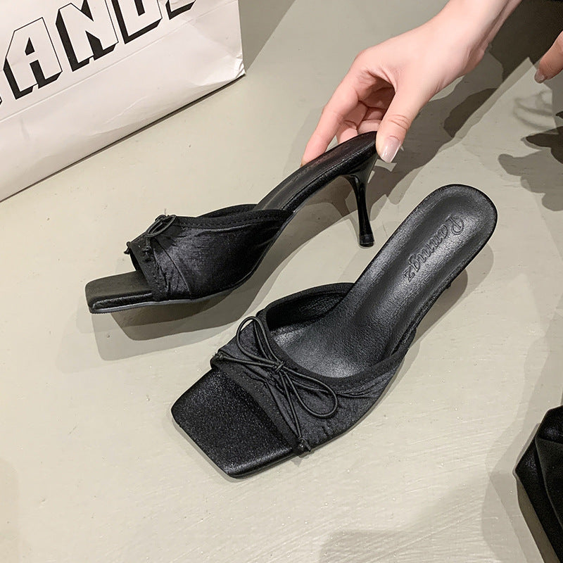 Women's Simple All-Match Bowtie Peep-Toe Sandals