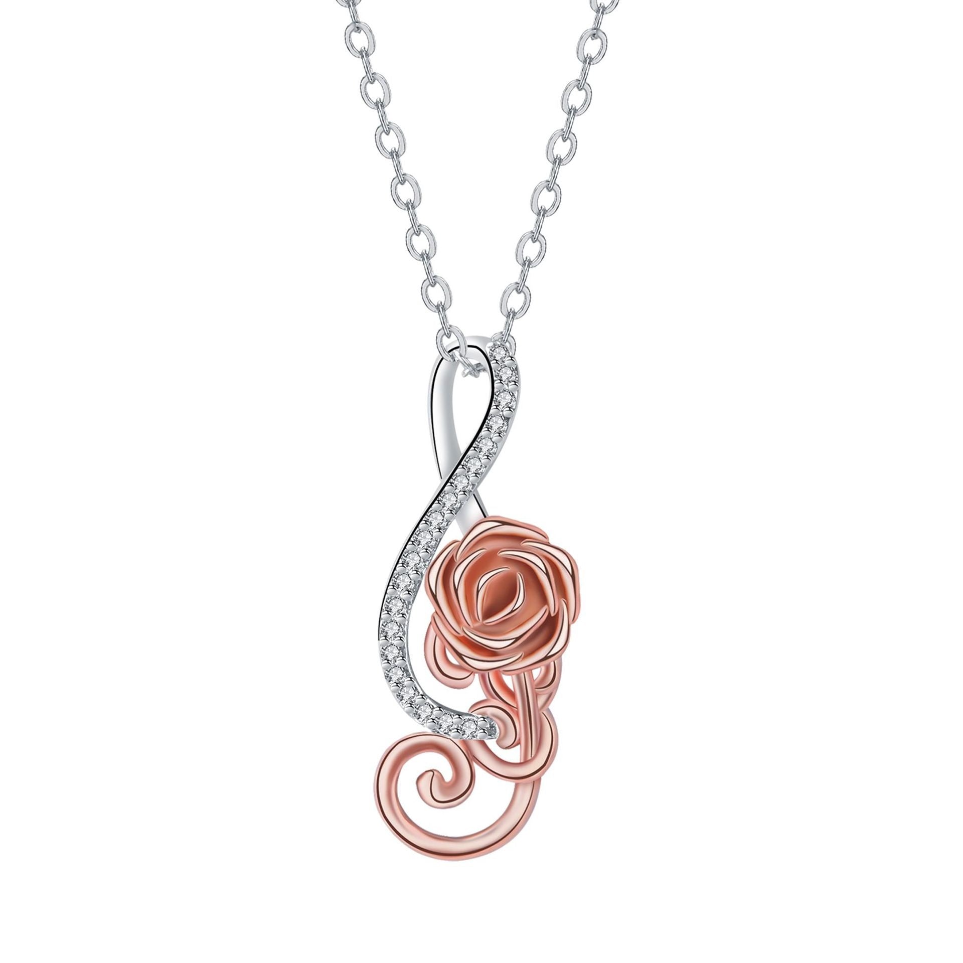 High-grade Temperament Infinite Rose Pendant Necklace