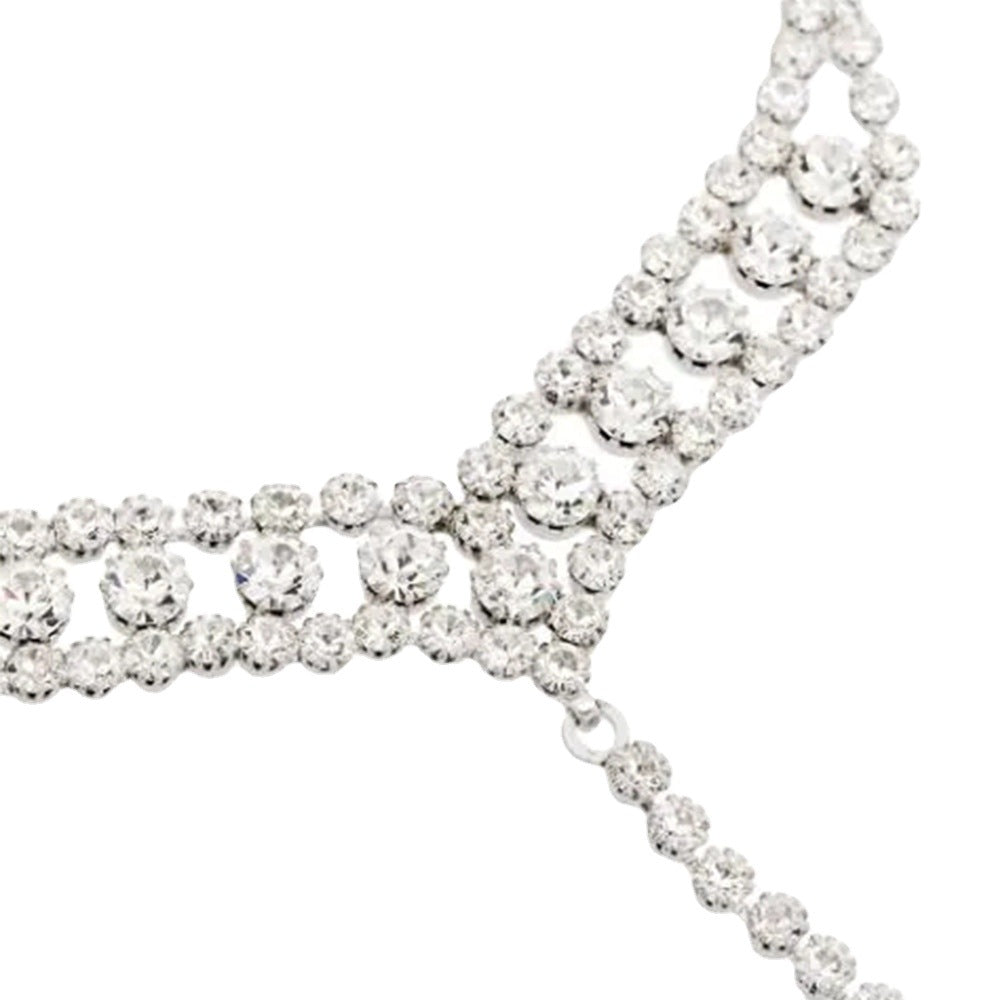 Multi-layer Rhinestone Necklace Waist Chain Ches Women