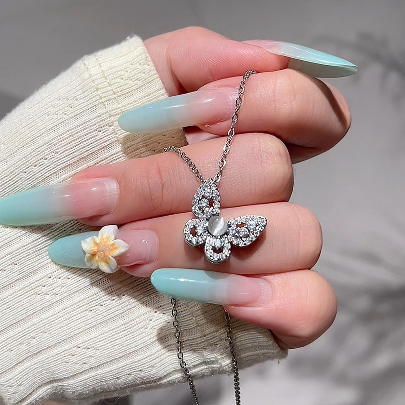 Exquisite Opal Butterfly Necklace For Women