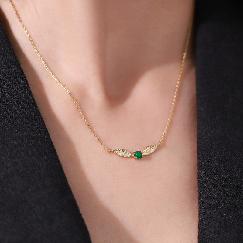 Women's Gem-inlaid Angel Wing Necklace