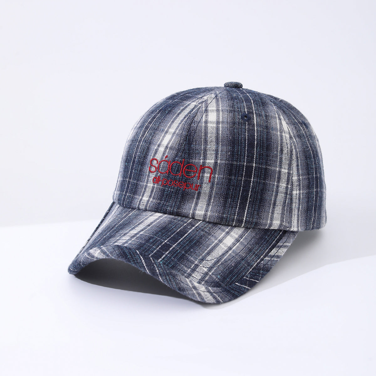 Striped Checkered Embroidered Letter Simple And Fashionable Baseball Cap Suitable For Daily Outdoor Outings And Travels