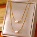 New Stylish 18k Gold Pearl Necklace
