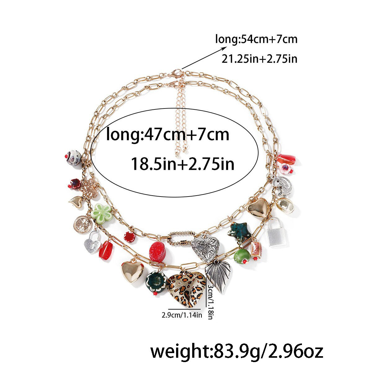 Trendy Retro Vacation Double Layer Twin Alloy Necklace