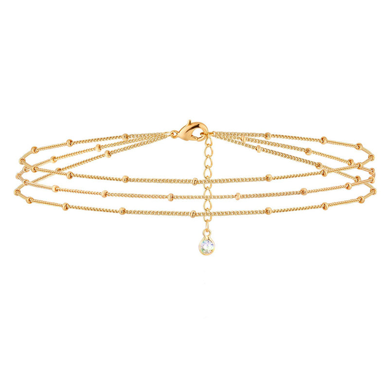 Dainty Gold Bracelets For Women, 14K Gold Filled Adjustable Layered Bracelet Cute Oval Chain  Bar Gold Bracelets For Women Jewelry