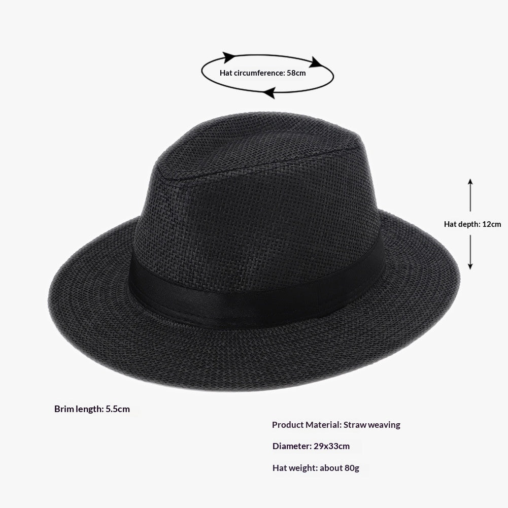Straw Beach Summer Sun For Men And Women Sun-protective Fedora Panama Hat