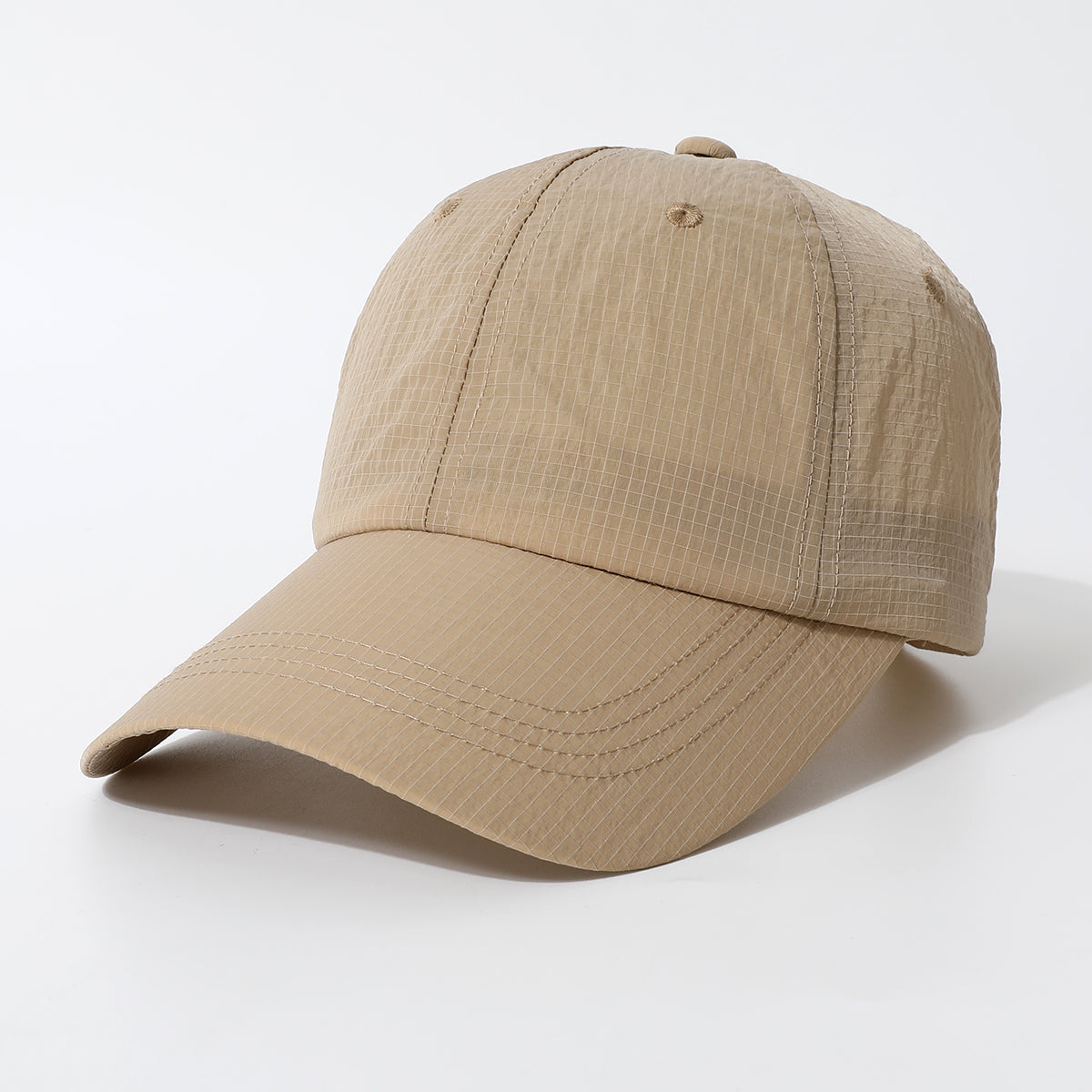 Solid-color Light Board Grid Quick-dry Lightweight Wide-brimmed Sun Protection Stylish Versatile Baseball Cap For Daily Casual Wear, Outdoor Activities, Sports, Running