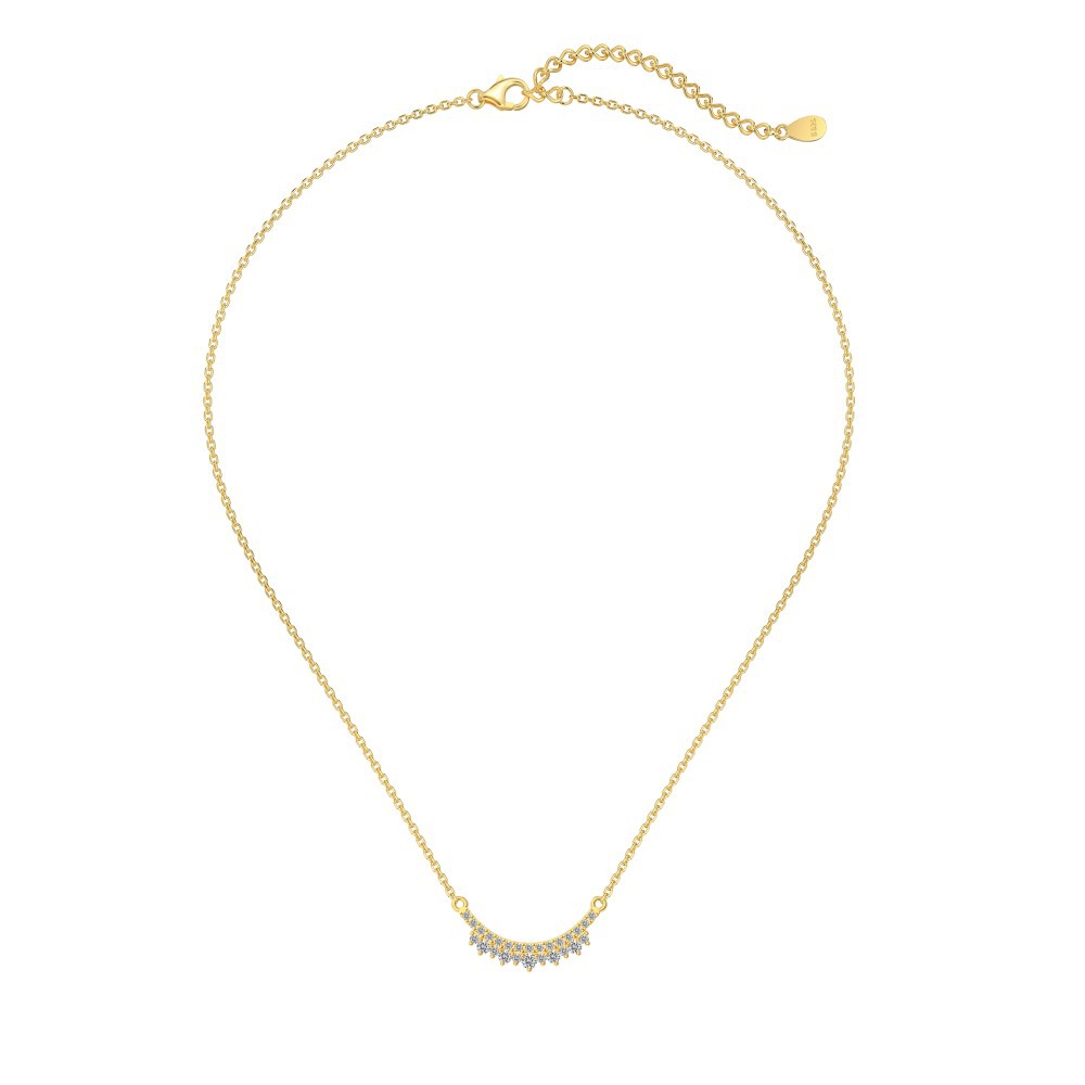 S925 Sterling Silver Temperamental Necklace Female Inlaid Zircon Japanese And Korean