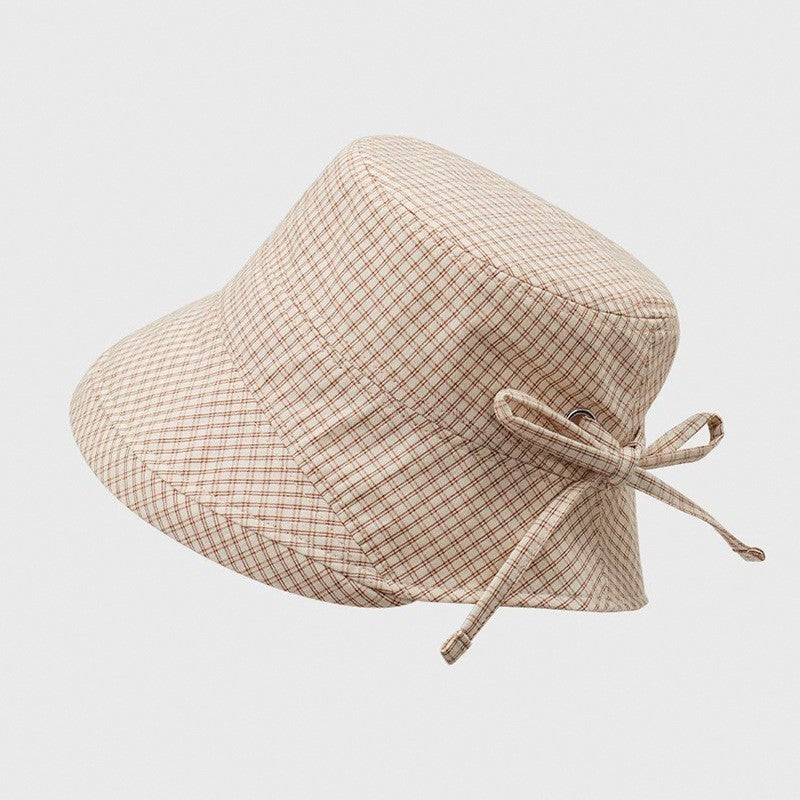 Curved-brim Plaid Fisherman Womens Vacation Sun Hat