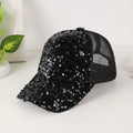 Colorful Sequin-embroidered Mesh Fabric Breathable Beanie With Sunshade Trendy Fashion Style Baseball Cap For Daily Outings, Parties, Outdoor Activities