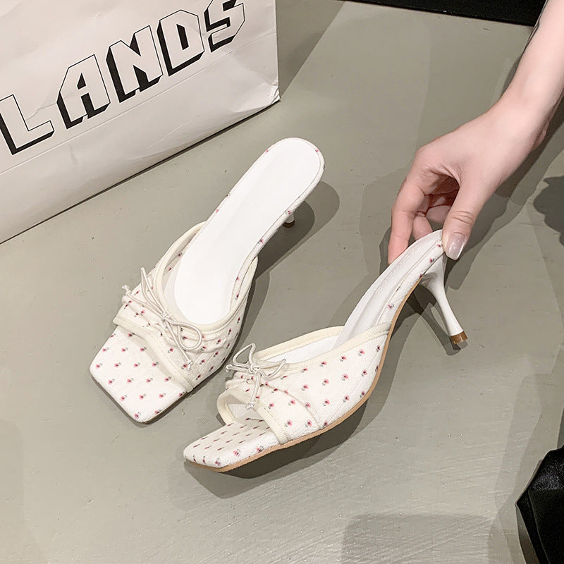 Women's Simple All-Match Bowtie Peep-Toe Sandals