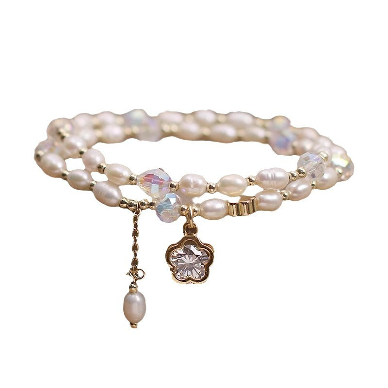 Elegant Pearl Cherry Blossom Bracelet Niche High-grade Light Luxury
