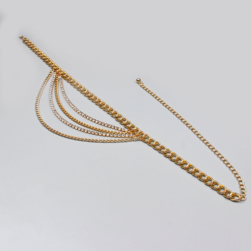 Summer Jewelry Hot Pants Chain Multilayer Chain Gold Fashion Jeans Hip Hop Punk Street Shooting Accessories Waist Chain Women
