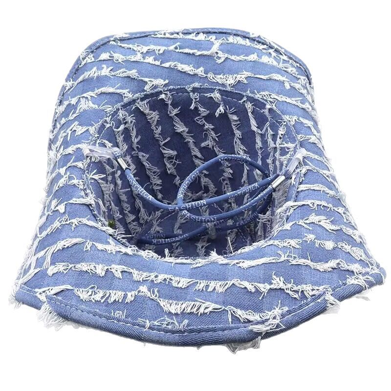 Womens Stylish Casual Denim Wide-Brim Hat For Vacation