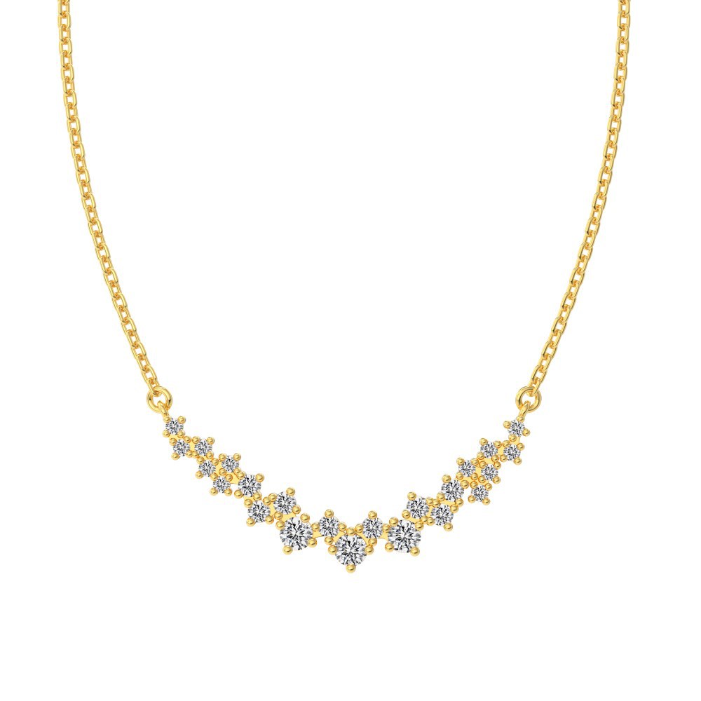 S925 Sterling Silver Temperamental Necklace Female Inlaid Zircon Japanese And Korean
