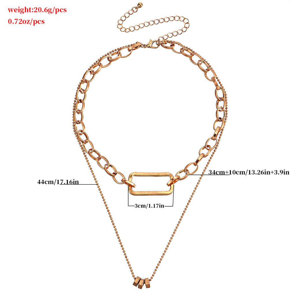 Geometric Bamboo Chained-Hollow Necklace
