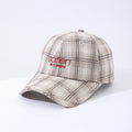 Striped Checkered Embroidered Letter Simple And Fashionable Baseball Cap Suitable For Daily Outdoor Outings And Travels
