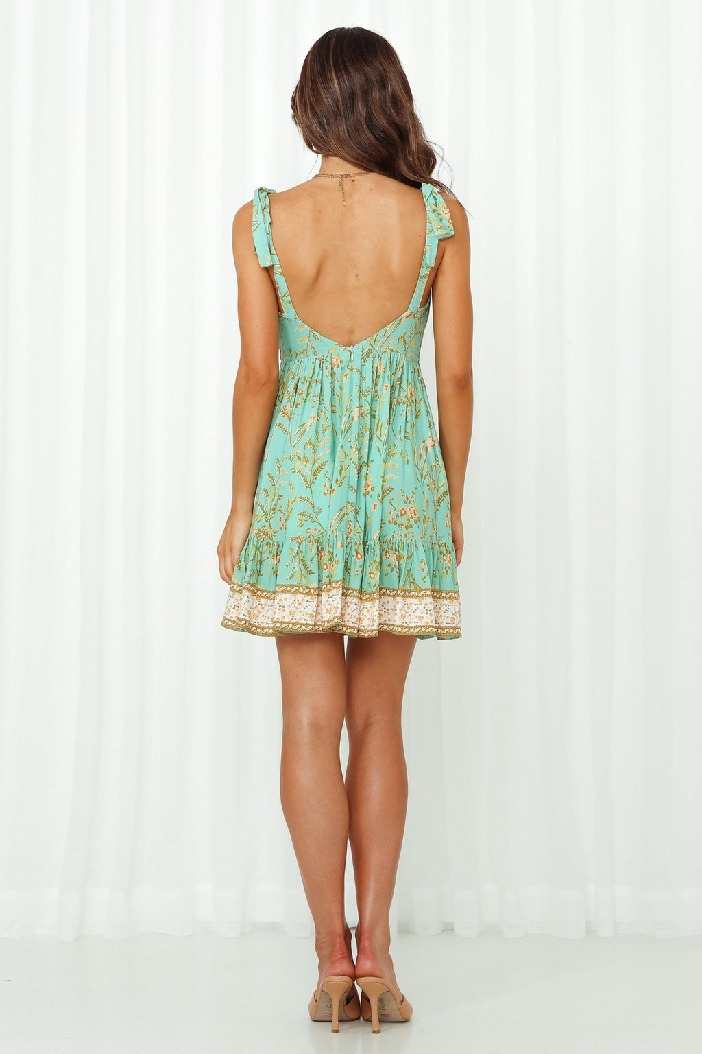 Summer New Sexy V-Neck Sling Straps Printed Pleated Dress Women
