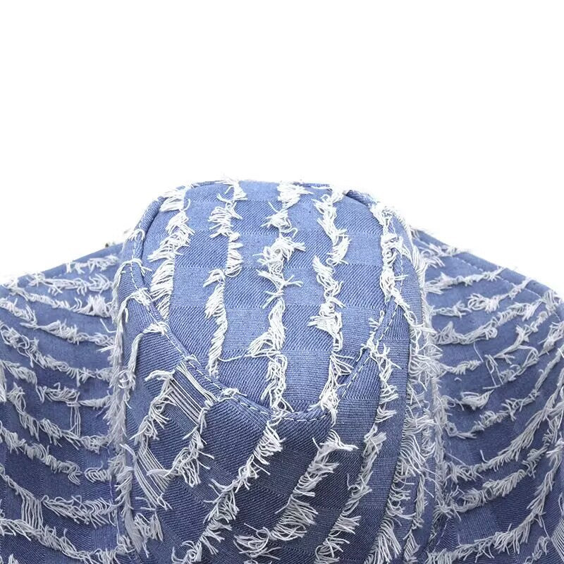 Womens Stylish Casual Denim Wide-Brim Hat For Vacation