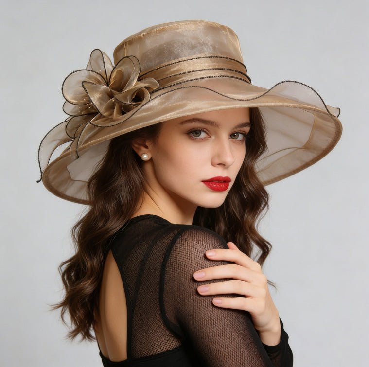 Summer Sun Protection Womens Face-Slimming Breathable Mesh Hat
