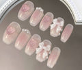 Short T Cat Eye Butterfly Removable Nail Patch Finished Product