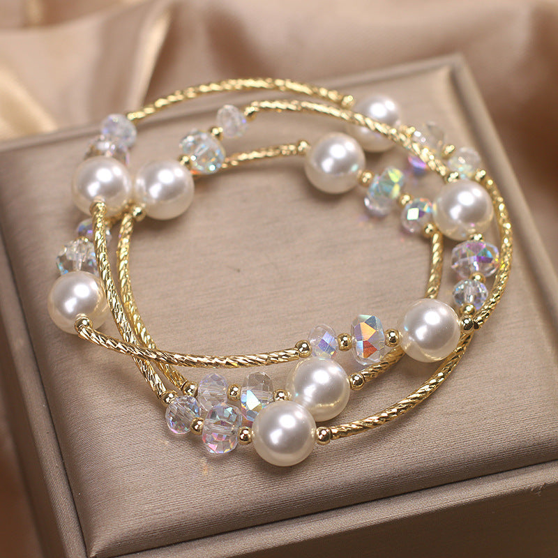Multi-layer Winding Elegant Pearl Bracelet Women's Light Luxury