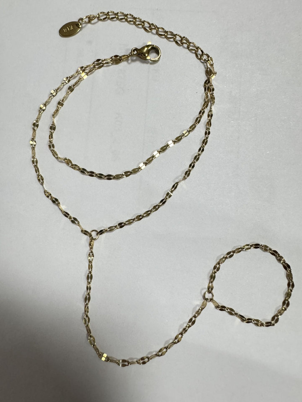 Unique Niche Lip Chain With Zircon Accents And A Double-layer Finger Chain