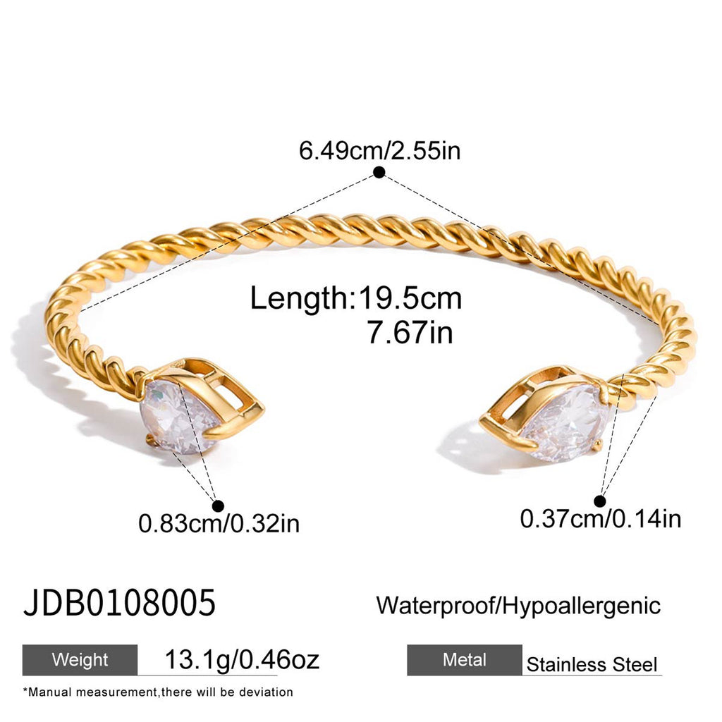 Color-Block Stainless Steel Spring Bracelet