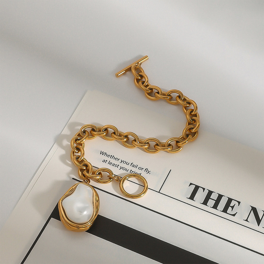 Stylish Stainless Steel Bracelet With 18k Gold Plating