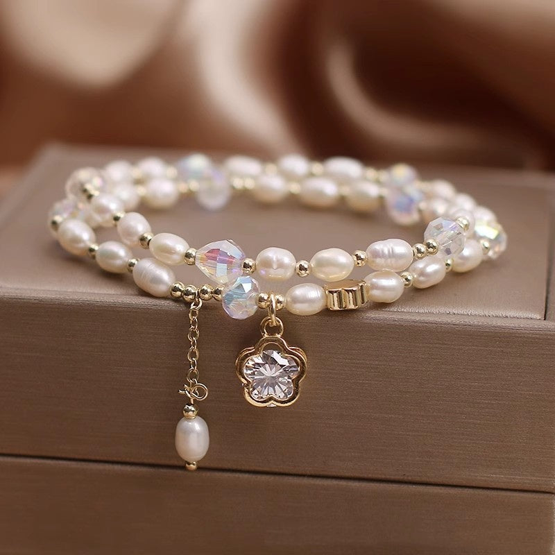 Elegant Pearl Cherry Blossom Bracelet Niche High-grade Light Luxury
