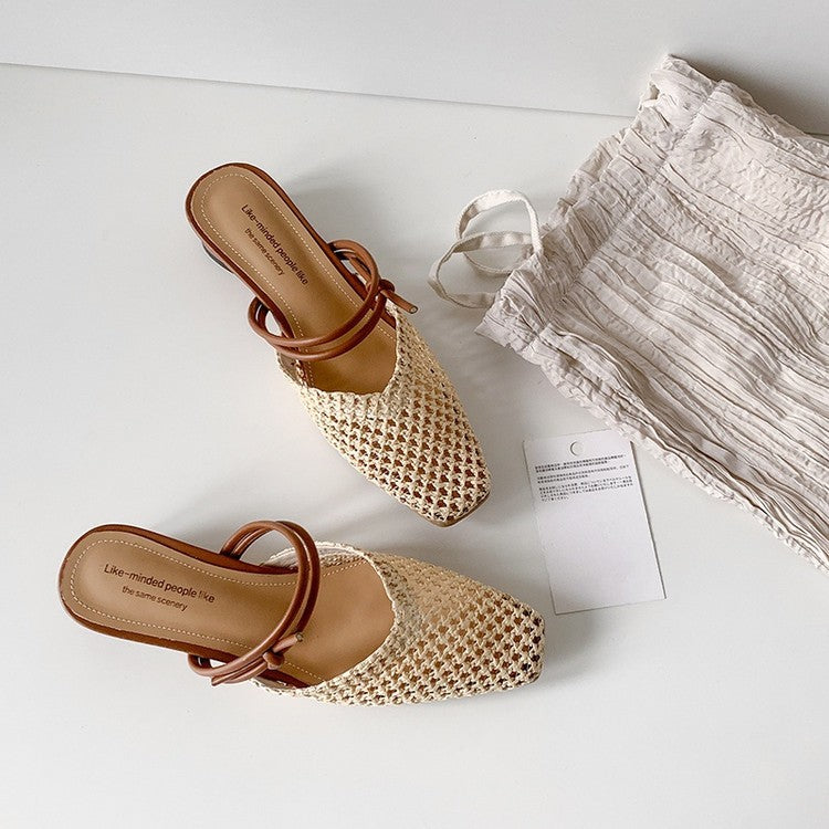 Early Autumn New Arrival Outerwear French Fairy Style Chunky-Heel Resort Shoes
