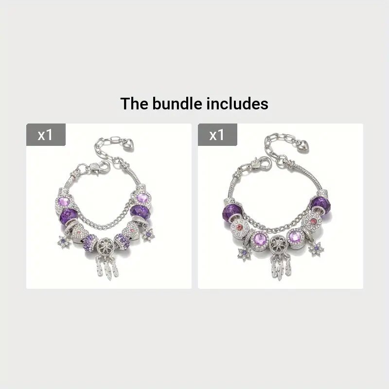 Purple Beaded Elegant Dreamcatcher Bracelet For Women