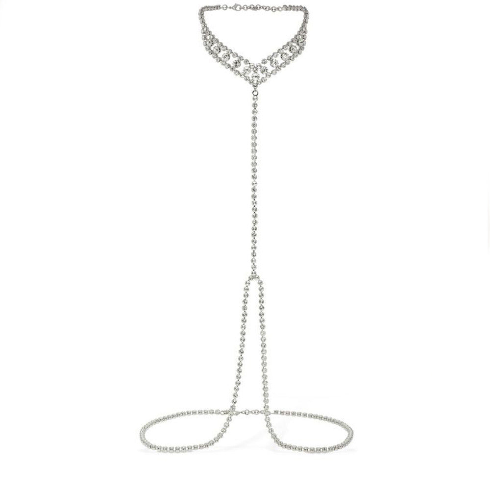 Multi-layer Rhinestone Necklace Waist Chain Ches Women